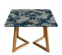 Highdi Mantel Cuadrado Impermeable, Mantel de Tela Oxford Antimanchas Protector Mesa con Borde Elástico, Patrón 3D Cubre Encimera para Cocina, Comedor (Floral Paisley 2,130x130cm)