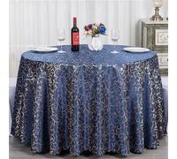 Highdi Mantel Redondo Poliéster, Mantel de Mesa Antimanchas Hotel Falda de Mesa Lavable para Banquete de Bodas, Cocina, Comedor, Restaurante Diámetro (3m,Azul Marino clásico)