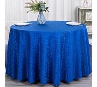 Highdi Mantel Redondo Poliéster, Mantel de Mesa Antimanchas Hotel Falda de Mesa Lavable para Banquete de Bodas, Cocina, Comedor, Restaurante Diámetro (2.2m,Jacquard Azul)