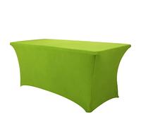 Highdi Manteles de Spandex Rectangulares, Cubierta de Mesa Elástica Lavable a máquina Resistente a Las Arrugas para Boda, Hotel, Comedor, Fiesta, decoración (Pasto Verde,6FT)