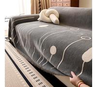 Highdi Moderno Funda de Sofá de Chenilla, Patrón de Setas Multiusos Manta Cubre Sofa, Árbol Navidad Universal Sofa Cover para 1 2 3 4 Plazas Couch Cover Protector (Antracita,180x280cm)