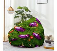 Highdi Navidad Puff Funda de Bean Bag sin Relleno para Adultos y Niños, XmasSillas Grandes de Puffde Sofá Reclinable de Asiento Tumbona Perezosa para Interior (Bola navideña,S:70x80cm)