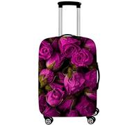 Highdi Patrón de Flor Rosa Funda para Maletas, Funda Maleta 18-32 Pulgadas, Anti-Polvo Cubierta de Equipaje, Lavable Anti-Rasguños Funda Protectora Maletas (Flores Moradas,M)