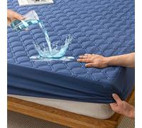 HIGHDI Protector de Colchón Impermeable 100 x 200 cm, Azul Funda Protectora para Cama 90, Transpirable y Ajustable, Ajustable para Colchones de hasta 30 CM