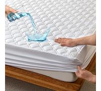 HIGHDI Protector de Colchón Impermeable 180 x 200 cm, Blanco Funda Protectora para Cama 180, Transpirable y Ajustable, Ajustable para Colchones de hasta 30 CM