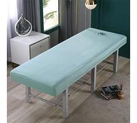 Highdi Sábana Bajera para Camilla de Masaje con Agujero, Suave Elástica Sábana de Masaje Reutilizable para Camilla de SPA, Salón de Belleza,Funda para Camilla (80cmx190cm,Verde Salvia)