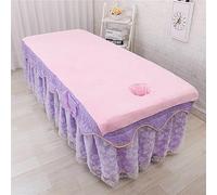 Highdi Sábana de Masaje para SPA Massage Sábana con Agujero De Resto De La Cara Cubierta De La Cama De La Belleza,para Salón Tratamientos de Belleza y Masajes (90 * 190cm,Rosa claro)