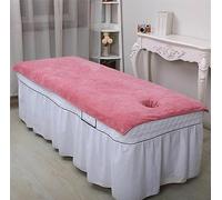 Highdi Sábana de Masaje para SPA Massage Sábana con Agujero De Resto De La Cara Cubierta De La Cama De La Belleza,para Salón Tratamientos de Belleza y Masajes (90 * 190cm,Rosa)