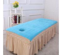 Highdi Sábana de Masaje para SPA Massage Sábana con Agujero De Resto De La Cara Cubierta De La Cama De La Belleza,para Tratamientos de Belleza (80 * 190cm,lago azul)