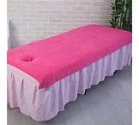 Highdi Sábanas para Masaje en Salón de Belleza con Agujero, Suave Elástica Sábana de Masaje Reutilizable para Camilla de SPA, Funda para Cama (100 * 200cm,Rosa Oscuro)