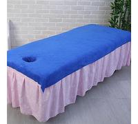 Highdi Sábanas para Masaje en Salón de Belleza con Agujero, Suave Elástica Sábana de Masaje Reutilizable para Camilla de SPA, Funda para Cama (100 * 200cm,Azul Zafiro)