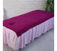 Highdi Sábanas para Masaje en Salón de Belleza con Agujero, Suave Elástica Sábana de Masaje Reutilizable para Camilla de SPA, Funda para Cama (100 * 200cm,Borgoña)