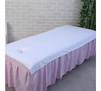 Highdi Sábanas para Masaje en Salón de Belleza con Agujero, Suave Elástica Sábana de Masaje Reutilizable para Camilla de SPA, Funda para Cama (90 * 190cm,Blanco)