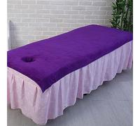 Highdi Sábanas para Masaje en Salón de Belleza con Agujero, Suave Elástica Sábana de Masaje Reutilizable para Camilla de SPA, Funda para Cama (80 * 180cm,Morado Oscuro)