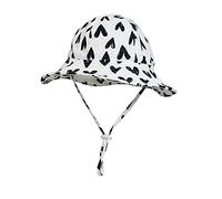 Highdi Sombrero de Sol para Niños Ala Ancha, Sombrero Pescador Impresión Linda Unisexo Ajustable Correa de Barbilla, UPF 50+ Verano Proteccion Solar Bucket Hat de Playa (Amor Negro,50cm)