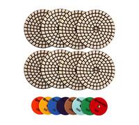 HIGHDRIL Almohadillas Pulido Diamante Seco - 8piezas (#30-3000) Almohadillas Lijado 100MM para Granito Piedra Mármol Suelo Grinder Pulir Almohadilla Kit para Taladro, Amoladora, Pulidora