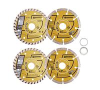 HIGHDRIL Disco Diamante 115mm - 2 Piezas Disco de Corte Segmentado y 2 Piezas Disco de Corte Turbo para Granito Mármol Cerámica Hormigón Mampostería Terrazo Piedra Porcelana