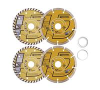 HIGHDRIL Disco Diamante 125mm - 2 Piezas Disco de Corte Segmentado y 2 Piezas Disco de Corte Turbo para Granito Mármol Cerámica Hormigón Mampostería Terrazo Piedra Porcelana