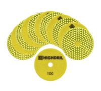 HIGHDRIL Húmedo Disco Pulido Diamante 12 Piezas - 100mm Grano #100 Almohadilla Pulir Suelo para Abrillantar Mármol Granito Hormigón Piedra