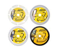 HIGHDRIL Juego de 4 hojas de sierra circular de 75 mm, disco de corte de diamante/HSS/carburo para amoladora angular, corte de azulejos de metal, mármol, granito, plástico, hormigón y madera