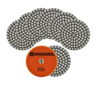 HIGHDRIL Seco Disco Pulido Diamante 8 Piezas - 100mm Grano #200 Almohadilla Pulir Suelo para Abrillantar Mármol Granito Hormigón Piedra