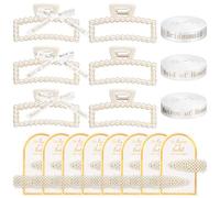 Highergo Paquete de 8 pinzas para el pelo de dama de honor con 3 rollos de cinta, 8 clips de pelo de perlas para tener y sujetar tu cabello hacia atrás, accesorios para el cabello, regalos