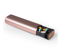 HigherHuman Organizador semanal de pastillas de 7 días por mbarc - Pastillero de gran capacidad de aluminio y madera de gran capacidad para suplementos, píldoras, vitaminas y medicinas.