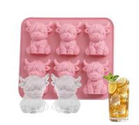 Highland Cattle Ice Cubes Mold - Silicone Reusable Kitchen Equipment | Cute Animal Shape Ice Tray | Highland Cow Silicone Mold for Cocktails Wine Juice Bourbon Parties Drinking Food Camping Travel