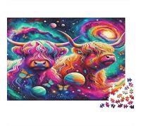 Highland Cattle Puzzle for The Whole Family Colorful Sacred Cows for Women, Gifts for Men Adults & Kids 70x50cm/1000pcs