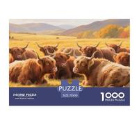 Highland Cattle Puzzles Imposible,desafío para Adultos Juego Educativo 1000 Piezas Obra De Arte De Juego De para Adultos, Regalos A Partir De 14 Años 70x50cm/1000pcs
