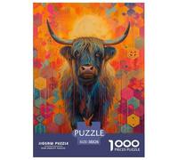 Highland Chattle Puzzle 1000 piezas de imagen artística rompecabezas juego de inteligencia decoración de pared de la casa de cartón 100% reciclado para adultos niños 38x26cm/1000pcs