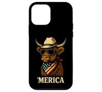 Highland Cow 4 de julio Merica America USA Cowboy Boys Girls Carcasa para iPhone 12 mini