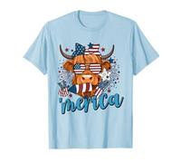 Highland Cow 4th of July Cow For Women Men Funny Cow Camiseta