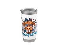 Highland Cow 4th Of July Cow For Women Men Funny Cow Vaso térmico de acero inoxidable de doble pared