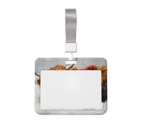 Highland Cow and Sweet Snowman - Soporte deslizante para tarjetas de identificación de plástico duro, protector de etiqueta de nombre para enfermeras y oficina