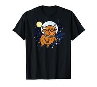 Highland Cow Astronaut Space Animal Lover Moon Niños Niñas Camiseta