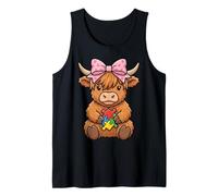 Highland Cow Autismo Puzzle Concientización Enseñar Niños Niñas Camiseta sin Mangas
