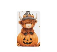 Highland Cow Big Orange Pumpkin Ambientadores para coche, 4 unidades, tarjetas perfumadas colgantes, tarjetas perfumadas para coche, tabletas de aromaterapia