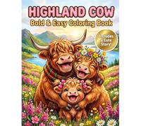 Highland Cow: Bold & Easy Coloring Book