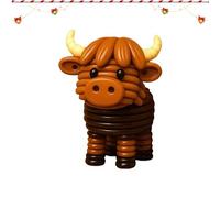 Highland Cow Button Ornament Kits - D IY Set, Handmade Highland Cow Craft Kit with Buttons, Fun Christmas Ornament Making Set for Tree, Courtyard, Patio, Lawn, Garden, Stocking Stuffers