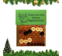 Highland Cow Button Ornament Kits - Handmade Craft Set for Festive Window Decorations, with Easy Assembly, Christmas Ornament for Courtyard, Patio, Garden, Lawn, Parties, Holiday, Windowsills
