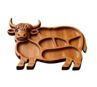 Highland Cow Charcuterie Board - Wooden Cheese Tray | Farmhouse Meat & Frui