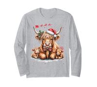 Highland Cow Christmas Jumper Idea Mujer Xmas Highland Cow Manga Larga