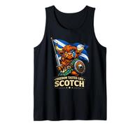 Highland Cow con la Bandera de Escocia Camiseta sin Mangas