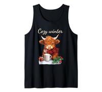 Highland Cow Cozy Winter Navidad Camiseta sin Mangas