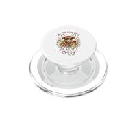Highland Cow Crazy Quote Heart Gafas de Sol Floral PopSockets PopGrip para MagSafe