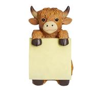 Highland Cow Cute Sticky Note Holder, Resin Sticky Note Dispenser with 100 Sheets Notes for Home Office Desk
