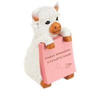 Highland Cow - Dispensador de notas adhesivas de resina con 1 bloc de notas de 100 hojas, bonito soporte para notas adhesivas hecho a mano para escritorio en casa (blanco, 1 unidad)