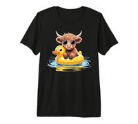 Highland Cow Duck - Flotador de Piscina para natación de Verano Camiseta Premium