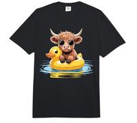 Highland Cow Duck - Flotador de Piscina para natación de Verano Comfort Colors Adult Heavyweight T-Shirt